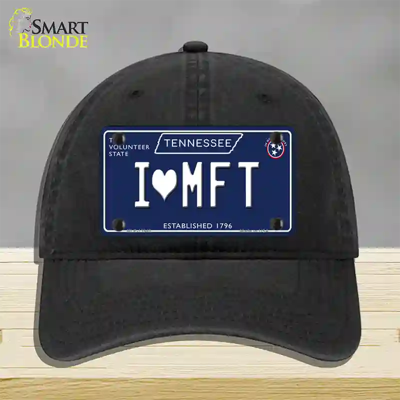 I Heart MFT Tennessee Blue Novelty License Plate Hat Tag Unconstructed Cotton / Black