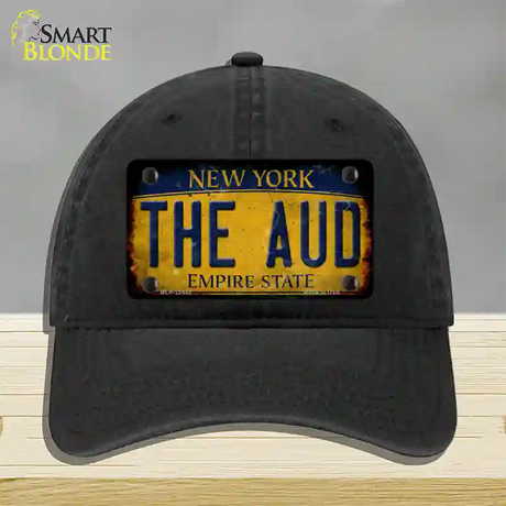 The Aud New York Yellow Novelty License Plate Hat Tag Unconstructed Cotton / Black