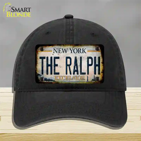 The Ralph New York White Novelty License Plate Hat Tag Unconstructed Cotton / Black