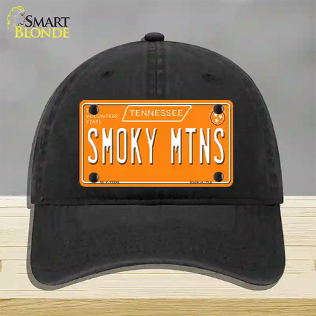 Smoky Mtns Tennessee Orange Novelty License Plate Hat Tag Unconstructed Cotton / Black