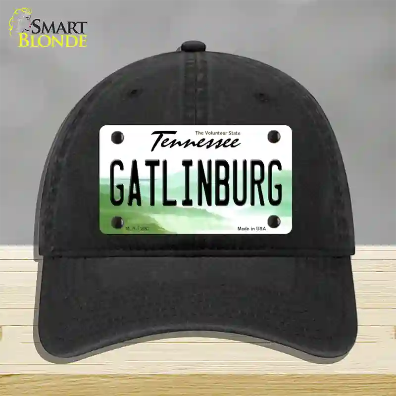 Gatlinburg Tennessee Novelty License Plate Hat Tag Unconstructed Cotton / Black