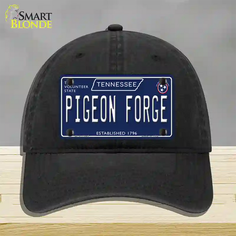 Pigeon Forge Tennessee Blue Novelty License Plate Hat Tag Unconstructed Cotton / Black