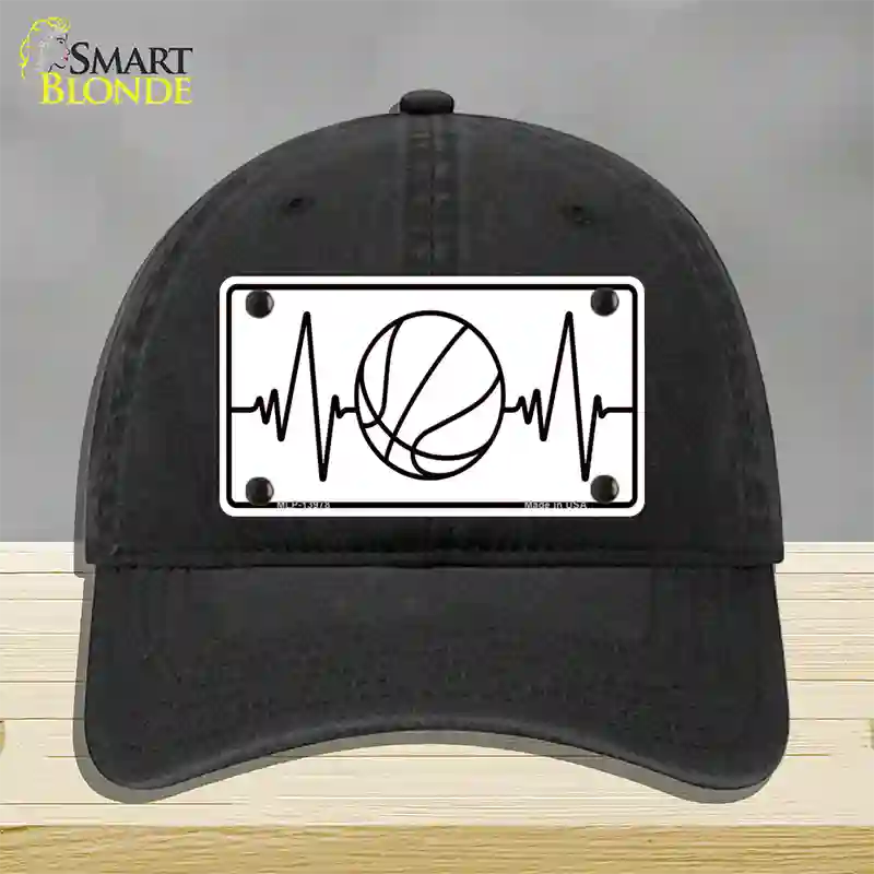 Basketball Heart Beat Novelty License Plate Hat Tag Unconstructed Cotton / Black