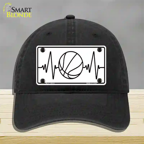 Basketball Heart Beat Novelty License Plate Hat Tag Unconstructed Cotton / Black