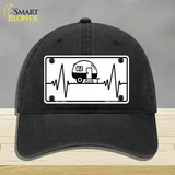 Camping Heart Beat Novelty License Plate Hat Tag Unconstructed Cotton / Black