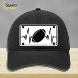 Football Heart Beat Novelty License Plate Hat Tag Unconstructed Cotton / Black