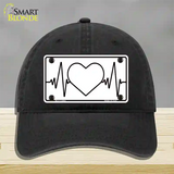 Love Heart Beat Novelty License Plate Hat Tag Unconstructed Cotton / Black