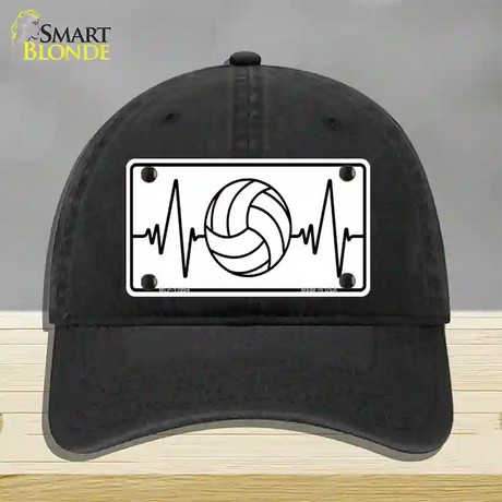 Volleyball Heart Beat Novelty License Plate Hat Tag Unconstructed Cotton / Black