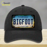 Bigfoot Connecticut Novelty License Plate Hat Tag Unconstructed Cotton / Black