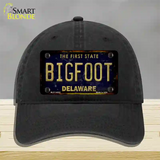 Bigfoot Delaware Novelty License Plate Hat Tag Unconstructed Cotton / Black