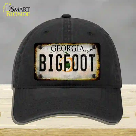 Bigfoot Georgia Novelty License Plate Hat Tag Unconstructed Cotton / Black