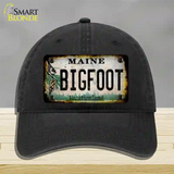 Bigfoot Maine Novelty License Plate Hat Tag Unconstructed Cotton / Black