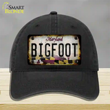 Bigfoot Maryland Novelty License Plate Hat Tag Unconstructed Cotton / Black