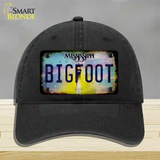 Bigfoot Mississippi Novelty License Plate Hat Tag Unconstructed Cotton / Black