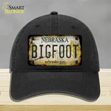 Bigfoot Nebraska Novelty License Plate Hat Tag Unconstructed Cotton / Black