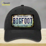 Bigfoot Rhode Island Novelty License Plate Hat Tag Unconstructed Cotton / Black