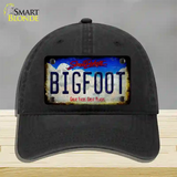 Bigfoot South Dakota Novelty License Plate Hat Tag Unconstructed Cotton / Black