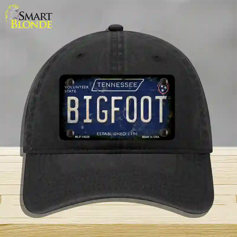 Bigfoot Tennessee Novelty License Plate Hat Tag Unconstructed Cotton / Black