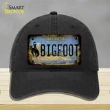 Bigfoot Wyoming Novelty License Plate Hat Tag Unconstructed Cotton / Black