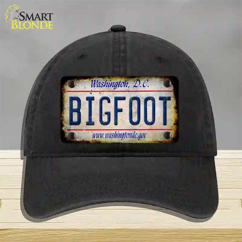 Bigfoot Washington DC Novelty License Plate Hat Tag Unconstructed Cotton / Black