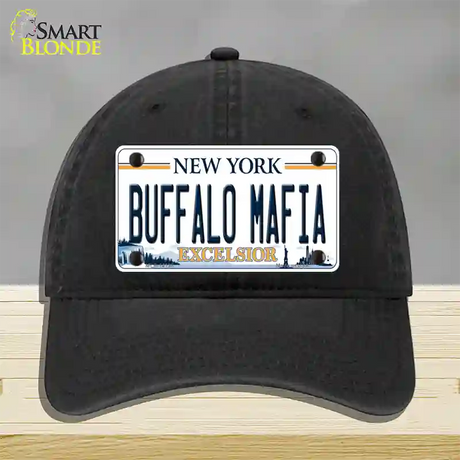 Buffalo Mafia New York Excelsior Novelty License Plate Hat Unconstructed Cotton / Black