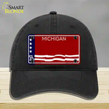 Michigan Bicentennial 76 State Blank Novelty License Plate Hat Unconstructed Cotton / Black