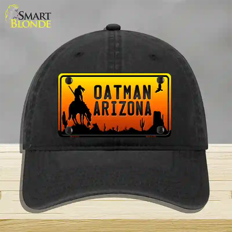 Oatman End Of Trail Arizona Scenic Background Novelty License Plate Hat Unconstructed Cotton / Black