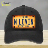 Livin N Lovin Everyday Novelty License Plate Hat Unconstructed Cotton / Black