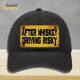 After Whiskey Driving Risky Novelty License Plate Hat Unconstructed Cotton / Black