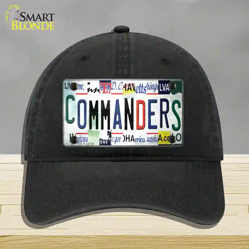 Commanders Strip Art Novelty License Plate Hat Unconstructed Cotton / Black