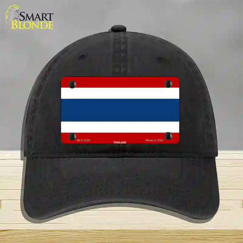 Thailand Flag Novelty License Plate Hat Unconstructed Cotton / Black