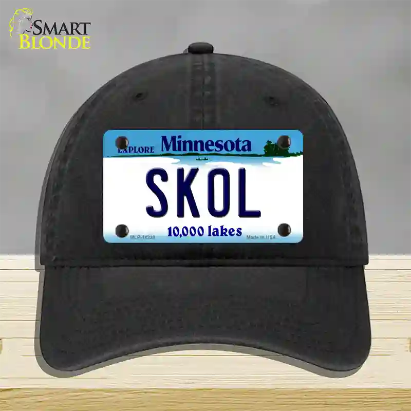 Skol Minnesota Novelty License Plate Hat Unconstructed Cotton / Black