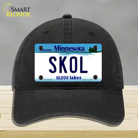 Skol Minnesota Novelty License Plate Hat Unconstructed Cotton / Black