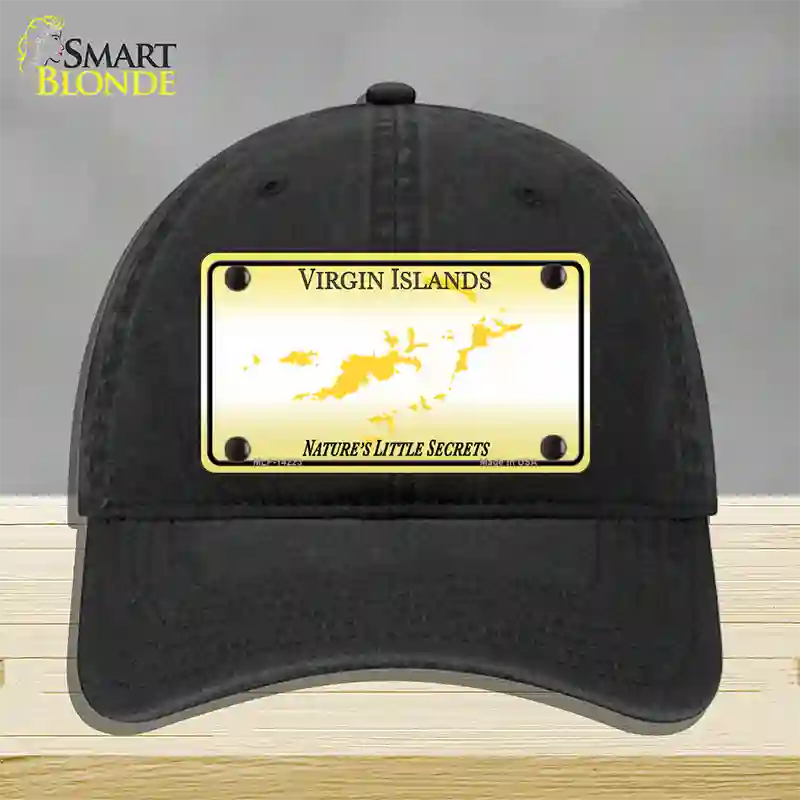 Virgin Islands Blank Novelty License Plate Hat Unconstructed Cotton / Black