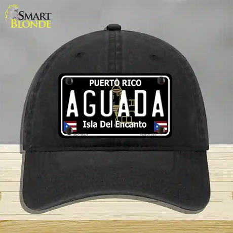 Aguada Puerto Rico Black Novelty License Plate Hat Unconstructed Cotton / Black