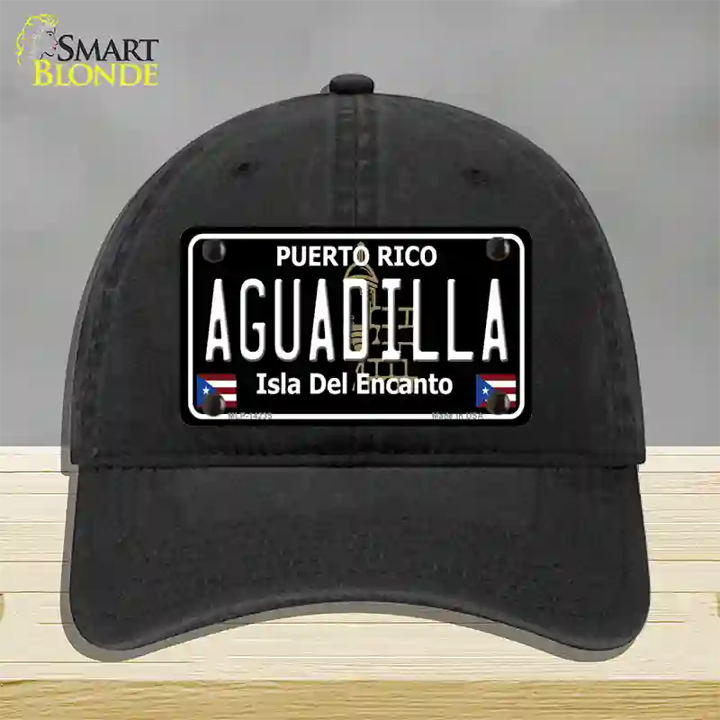 Aguadilla Puerto Rico Black Novelty License Plate Hat Unconstructed Cotton / Black