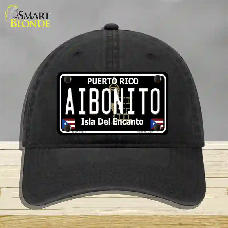 Aibonito Puerto Rico Black Novelty License Plate Hat Unconstructed Cotton / Black