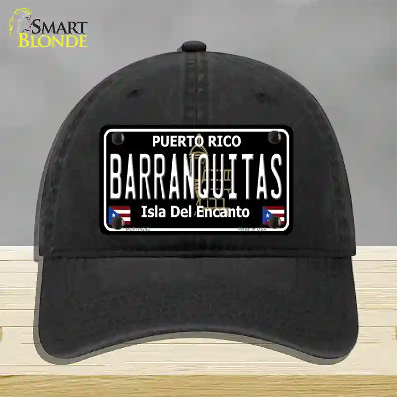 Barranquitas Puerto Rico Black Novelty License Plate Hat Unconstructed Cotton / Black