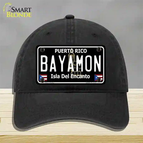 Bayamon Puerto Rico Black Novelty License Plate Hat Unconstructed Cotton / Black