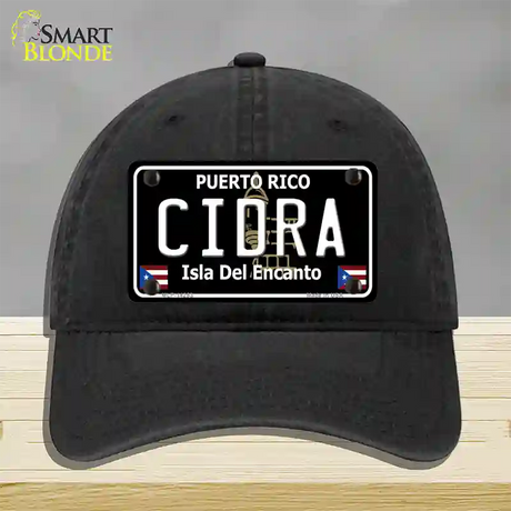 Cidra Puerto Rico Black Novelty License Plate Hat Unconstructed Cotton / Black