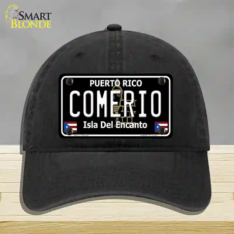 Comerio Puerto Rico Black Novelty License Plate Hat Unconstructed Cotton / Black