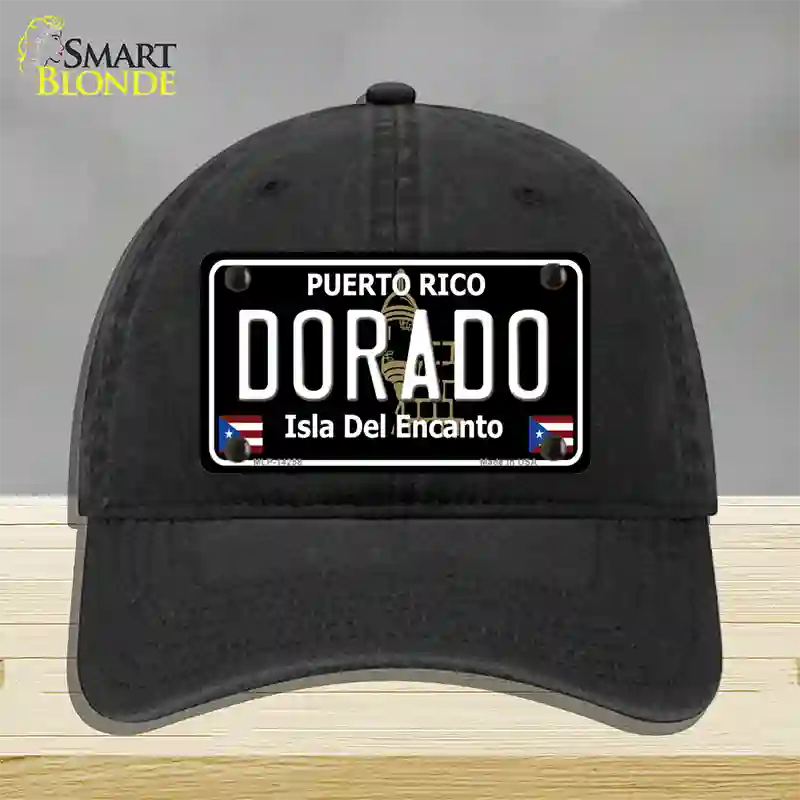 Dorado Puerto Rico Black Novelty License Plate Hat Unconstructed Cotton / Black