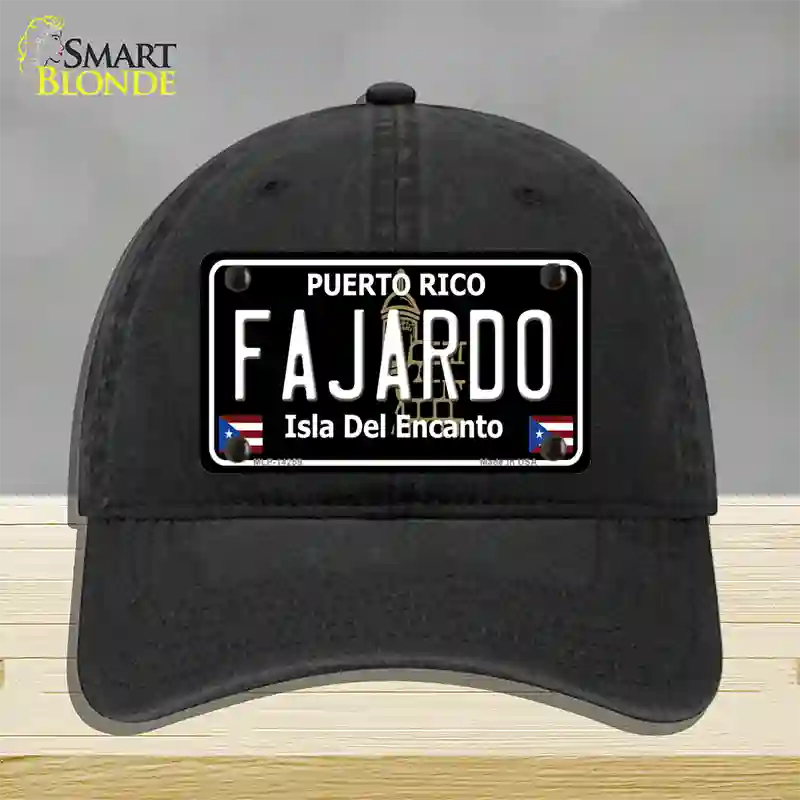 Fajardo Puerto Rico Black Novelty License Plate Hat Unconstructed Cotton / Black