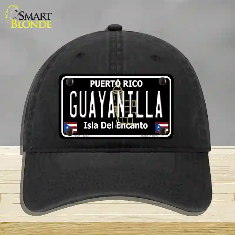 Guayanilla Puerto Rico Black Novelty License Plate Hat Unconstructed Cotton / Black