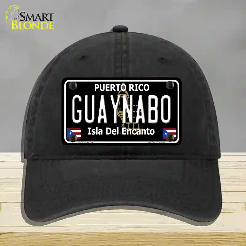 Guaynabo Puerto Rico Black Novelty License Plate Hat Unconstructed Cotton / Black