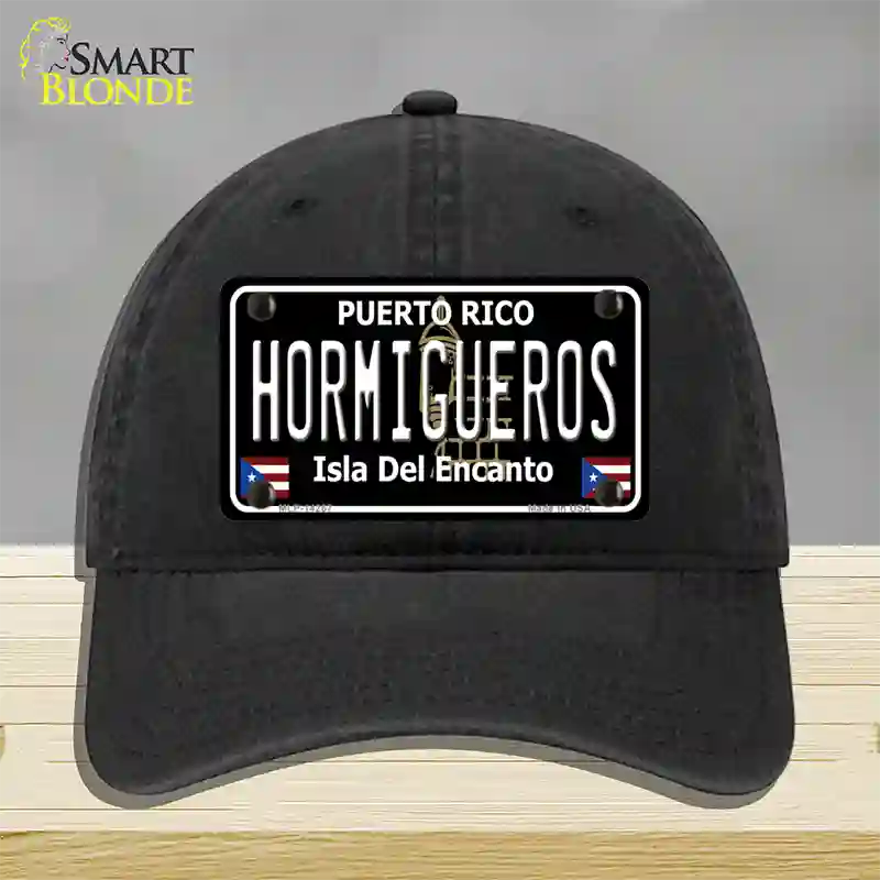 Hormigueros Puerto Rico Black Novelty License Plate Hat Unconstructed Cotton / Black