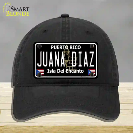 Juana Diaz Puerto Rico Black Novelty License Plate Hat Unconstructed Cotton / Black