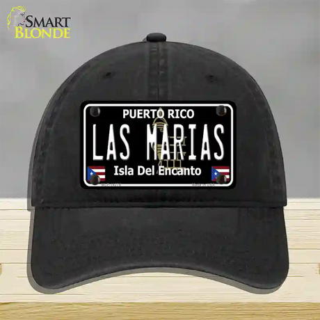 Las Marias Puerto Rico Black Novelty License Plate Hat Unconstructed Cotton / Black