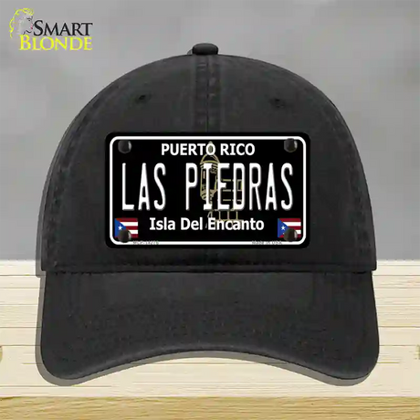 Las Piedras Puerto Rico Black Novelty License Plate Hat Unconstructed Cotton / Black