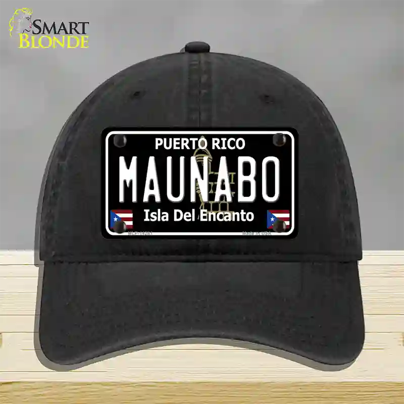 Maunabo Puerto Rico Black Novelty License Plate Hat Unconstructed Cotton / Black